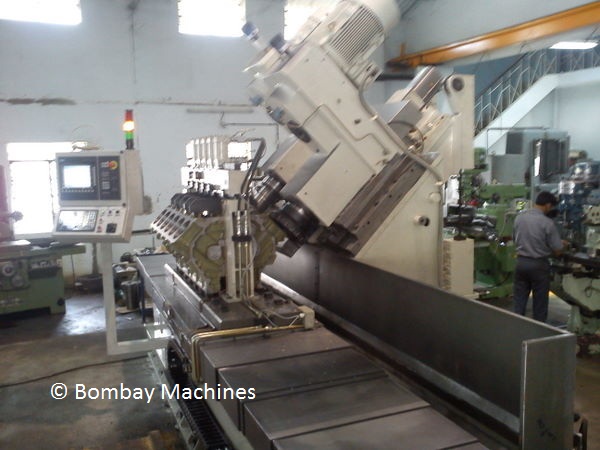 CNC HEAD FACE MILLING AND LINER BORING MACHINES FOR V ENGINE BLOCK